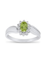 nice white gold oval peridot gemstone baby birthstone ring